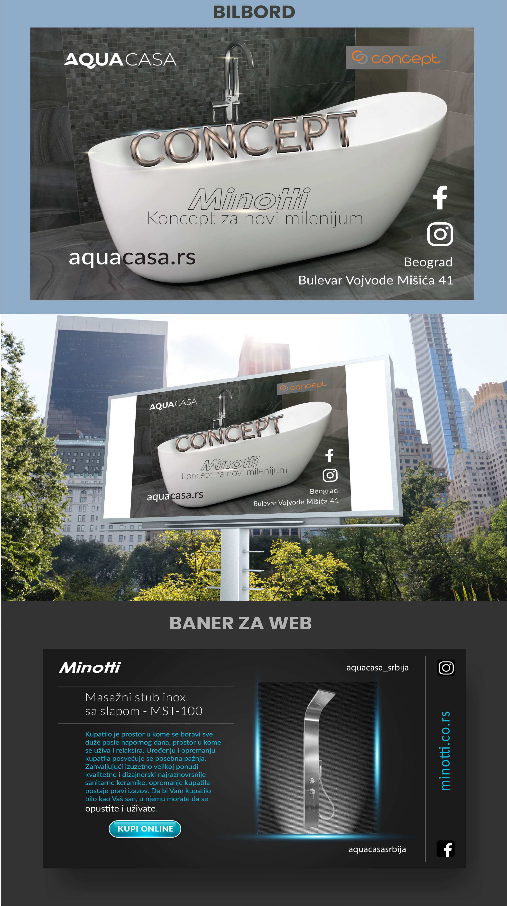 Outdoor advertising and web banner design