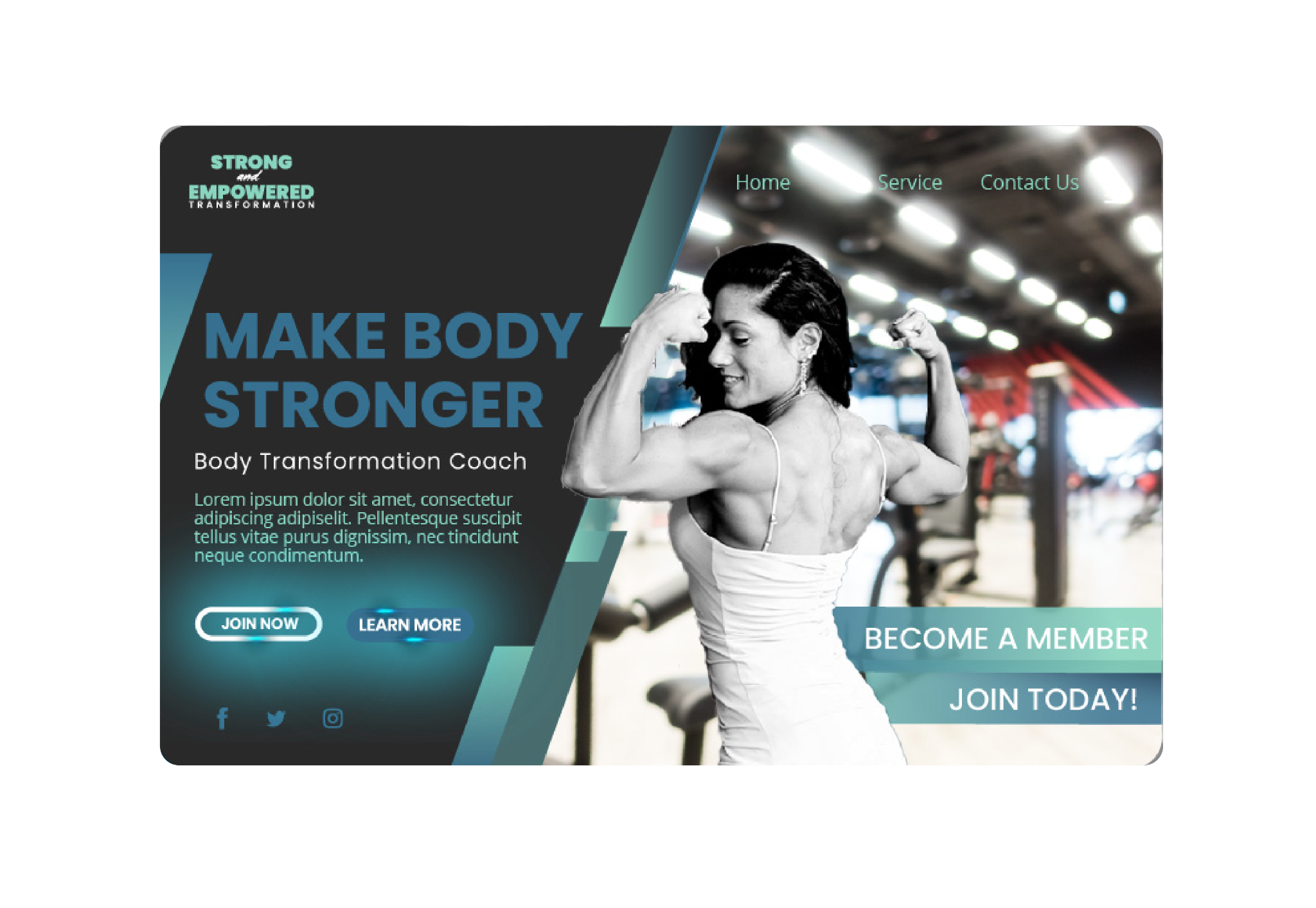 Strong and Empowered website hero concept