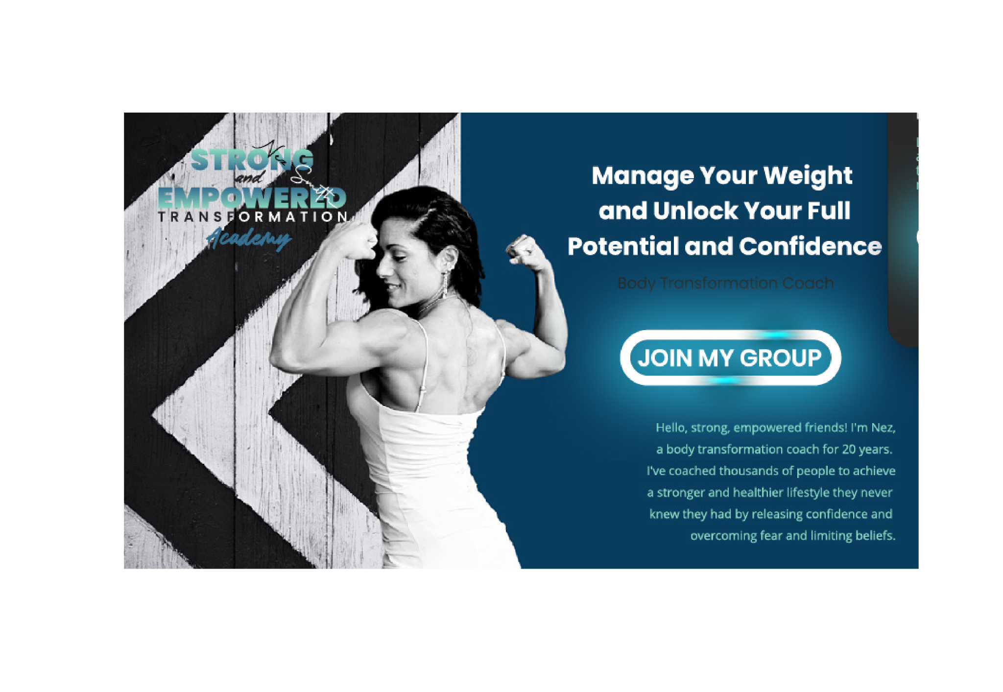 Strong and Empowered coaching website concept